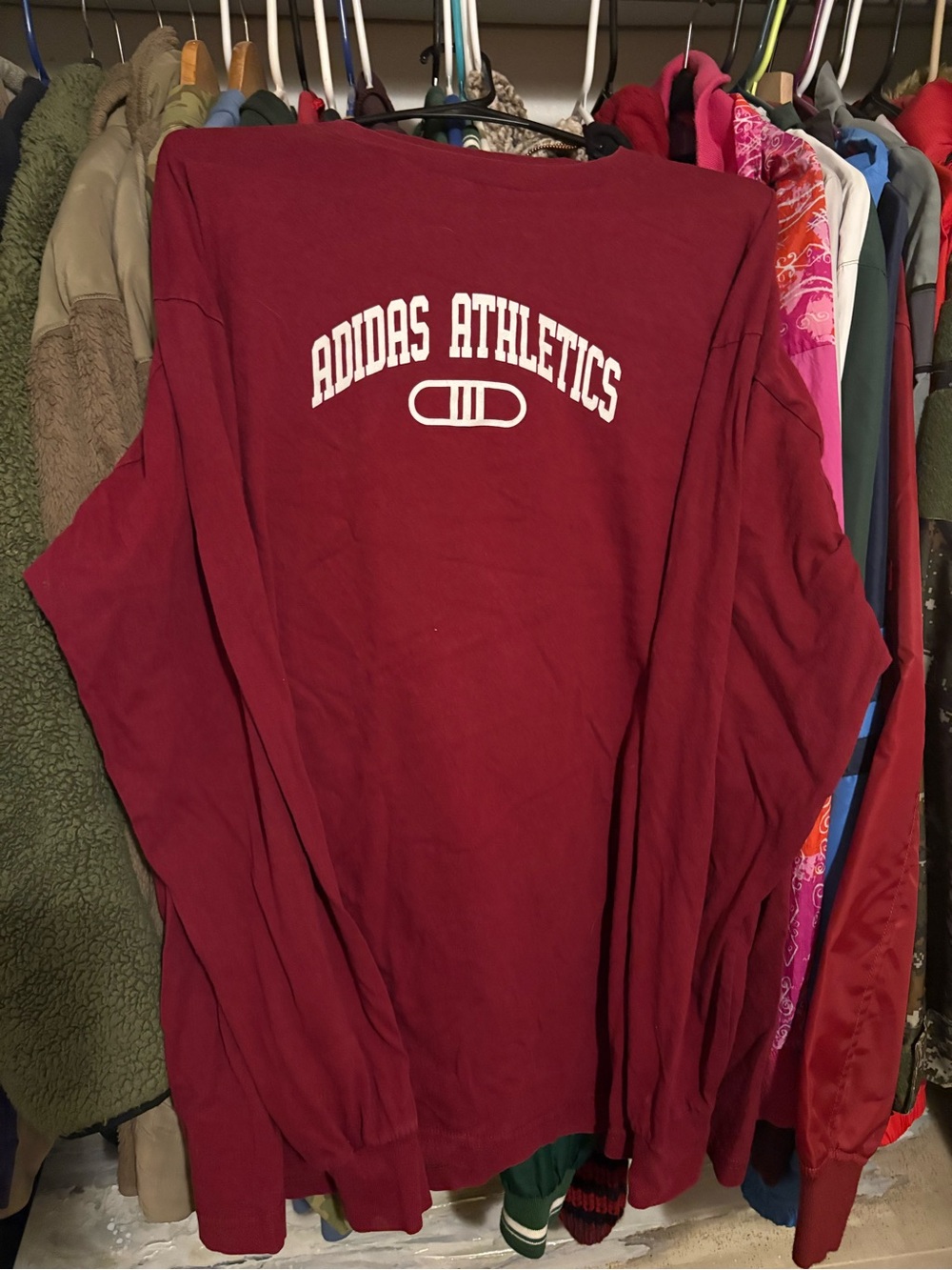 adidas Maroon Athletics Crewneck Long Sleeve